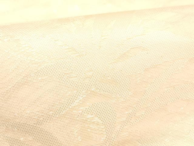 平和屋着物*夏物 六通柄 本袋帯 南天更紗花文 銀糸 正絹 逸品 DABC8800cm