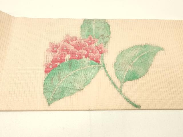 平和屋着物*夏物 九寸名古屋帯 紫陽花 銀糸 正絹 逸品 DABC8812cm