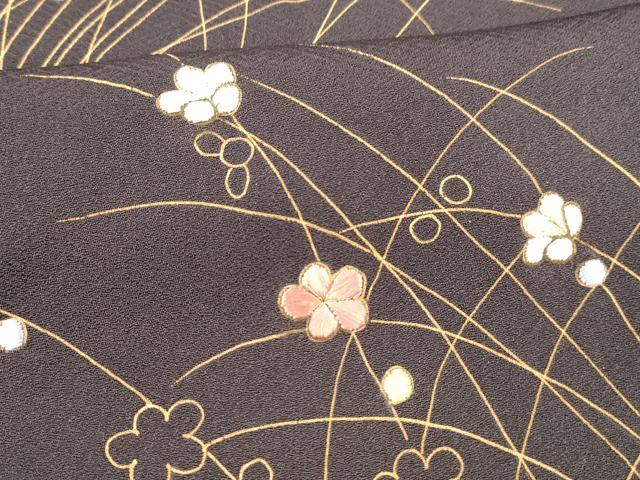 平和屋着物■訪問着 刺繍 草花文 金彩 正絹 逸品 未使用 DABC8880cm