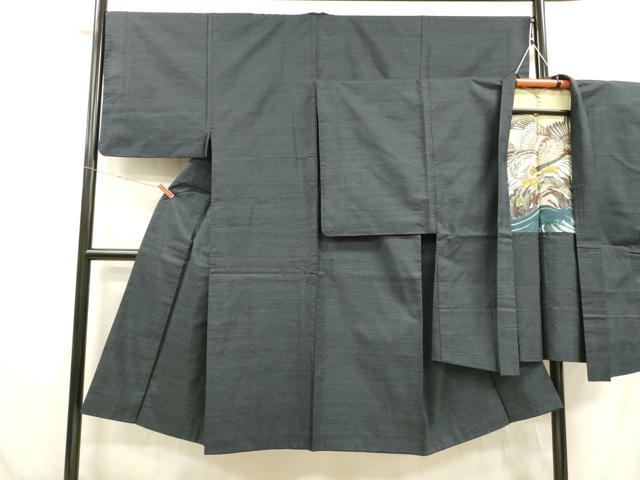 平和屋着物■男性 本場大島紬 アンサンブル 亀甲柄 正絹 逸品 DABC8885cm
