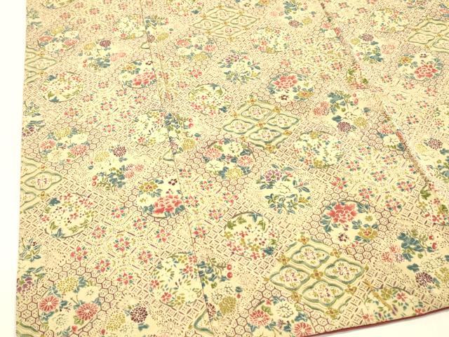 平和屋着物■上質な小紋 草花文 正絹 逸品 DABC8915cm