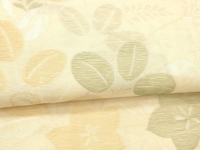 平和屋着物*夏物 六通柄袋帯 草花文 金銀糸 正絹 逸品 DABC8953cm