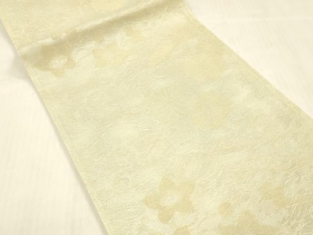 平和屋着物*夏物 六通柄袋帯 雪輪草花文 金糸 正絹 逸品 DABC8954cm