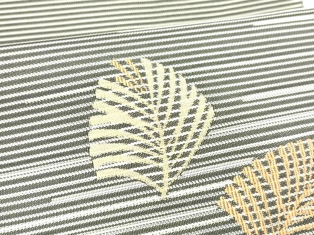 平和屋着物*夏物 八寸名古屋帯 松葉文 銀糸 正絹 逸品 DABC8992cm