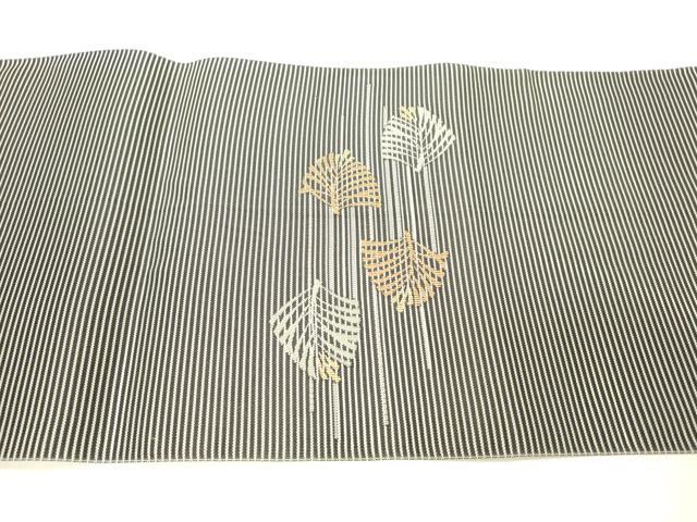 平和屋着物*夏物 八寸名古屋帯 松葉文 銀糸 正絹 逸品 DABC8992cm
