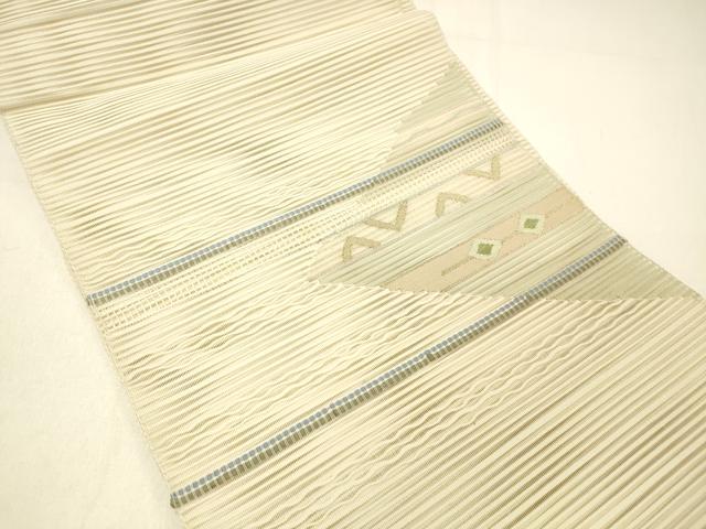 平和屋着物*夏物 絽綴れ 八寸名古屋帯 抽象文様 金銀糸 正絹 逸品 DABC8997cm