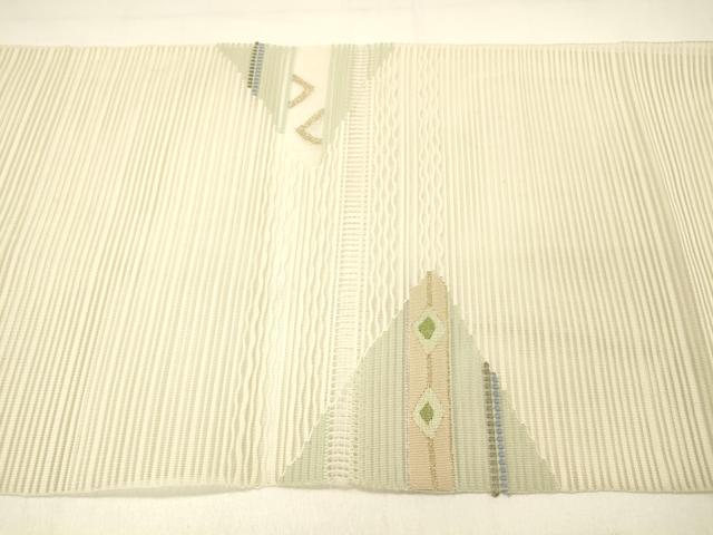 平和屋着物*夏物 絽綴れ 八寸名古屋帯 抽象文様 金銀糸 正絹 逸品 DABC8997cm