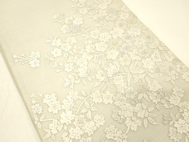 平和屋着物*夏物 中国三大刺繍 相良刺繍 総刺繍 袋帯 枝桜 金糸 正絹 逸品 DABC8999cm