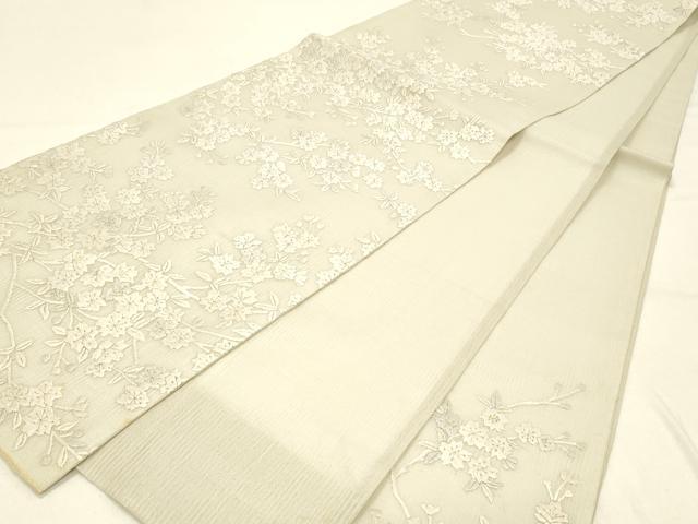 平和屋着物*夏物 中国三大刺繍 相良刺繍 総刺繍 袋帯 枝桜 金糸 正絹 逸品 DABC8999cm