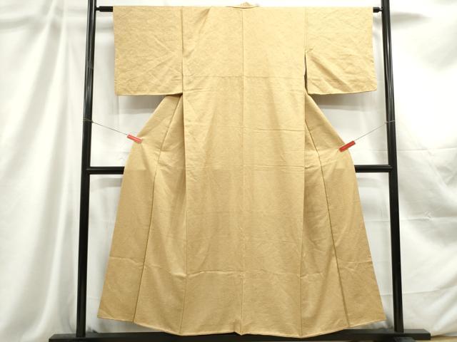 平和屋着物■上質な色無地 流水地紋 飴色 正絹 逸品 DABC9206qa
