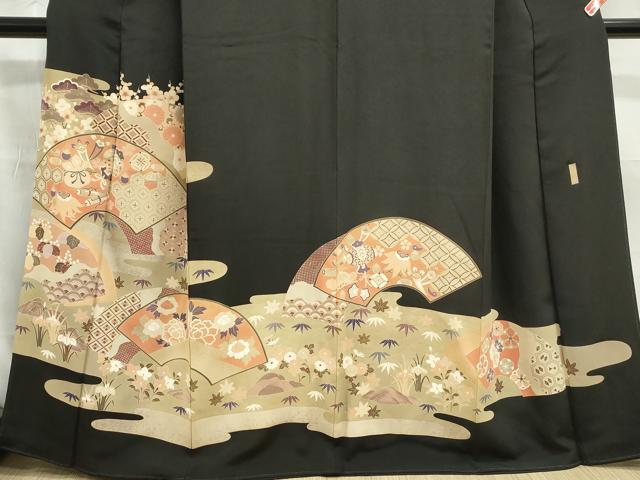 平和屋着物■豪華黒留袖 作家物 地紙宝尽くし花文 金糸 正絹 逸品 DABC9242qa