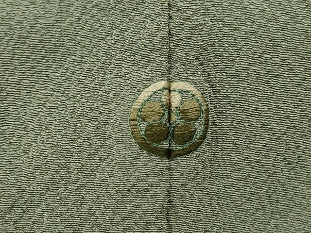 平和屋着物■上質な色無地 霞地紋 松葉色 正絹 逸品 DABC9247qa
