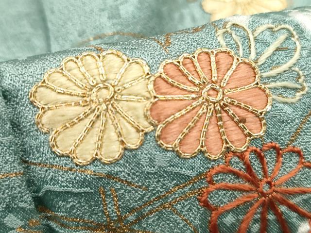 平和屋着物■訪問着 駒刺繍 絞り 舞梅文 金彩 松坂屋扱い 正絹 逸品 DABC9256qa