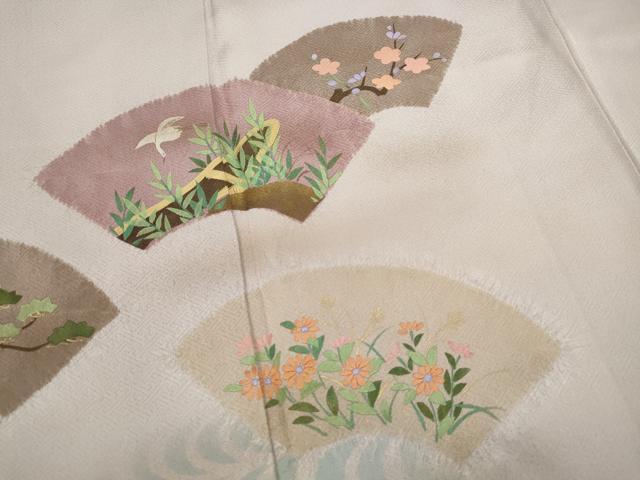 平和屋着物■訪問着 流水地紙花鳥文 暈し染め 金銀彩 正絹 逸品 DABC9283qa
