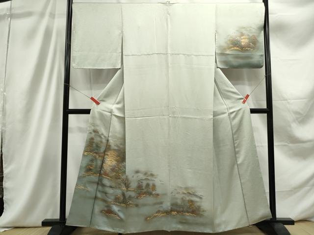 平和屋着物■訪問着 風景文 暈し染め 金銀彩 正絹 逸品 DABC9300qa