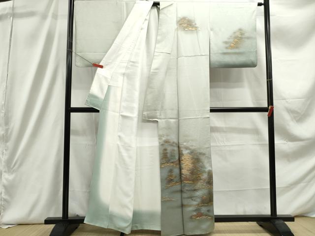 平和屋着物■訪問着 風景文 暈し染め 金銀彩 正絹 逸品 DABC9300qa