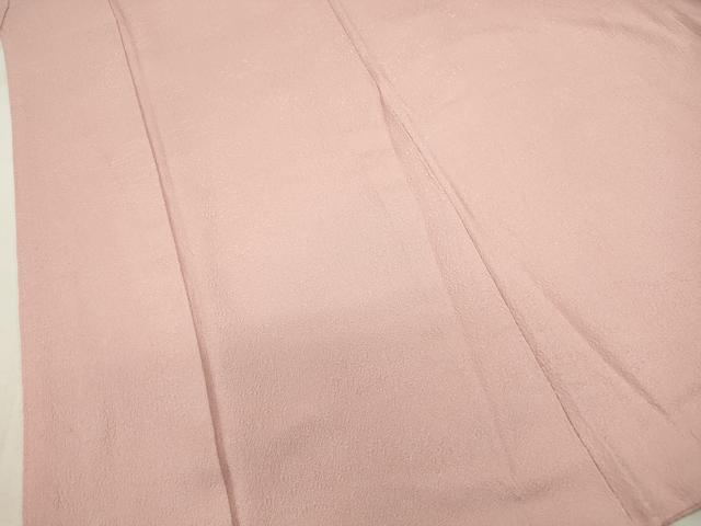 平和屋着物■上質な色無地 舞花地紋 水柿色 正絹 逸品 DABC9308qa