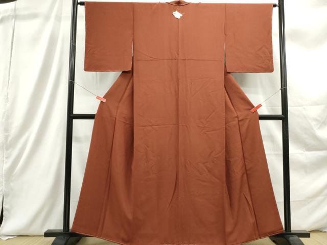 平和屋着物■上質な色無地 紅鳶色 正絹 逸品 未使用 DABC9310qa