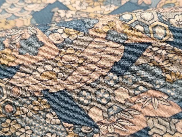 平和屋着物■上質な小紋 地紙花文 正絹 逸品 DABC9318qa