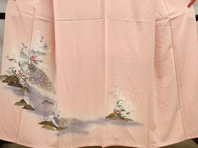 平和屋着物■訪問着 孔雀花文 暈し染め 金彩 正絹 逸品 DABC9320qa