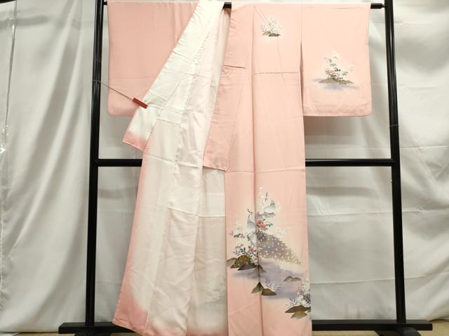 平和屋着物■訪問着 孔雀花文 暈し染め 金彩 正絹 逸品 DABC9320qa