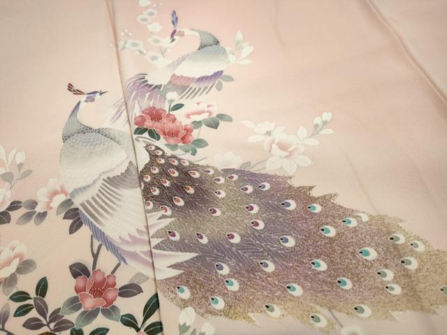 平和屋着物■訪問着 孔雀花文 暈し染め 金彩 正絹 逸品 DABC9320qa