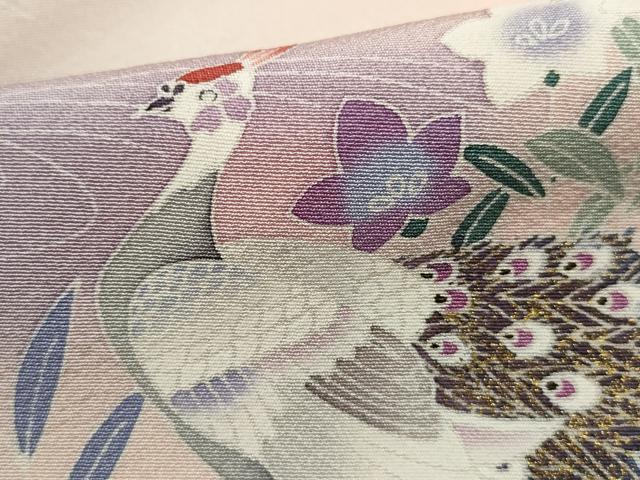 平和屋着物■訪問着 孔雀花文 暈し染め 金彩 正絹 逸品 DABC9320qa