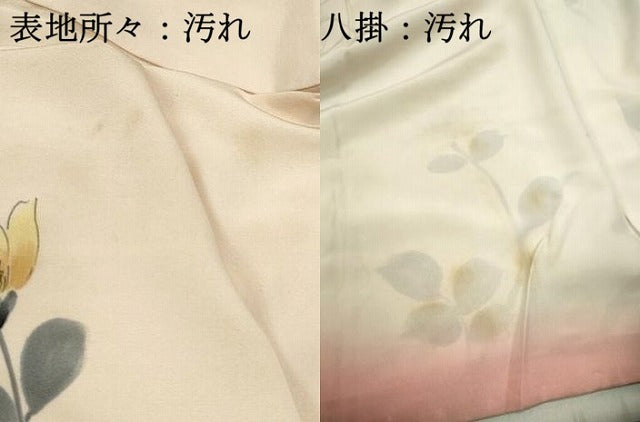 平和屋着物■訪問着 手描き 枝花文 暈し染め 金銀彩 正絹 逸品 DABC9332qa