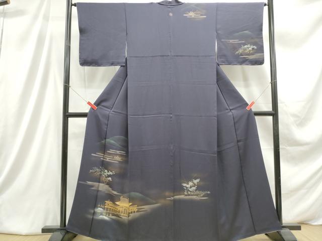 平和屋着物■訪問着 風景花文 暈し染め 金彩 正絹 逸品 DABC9347qa