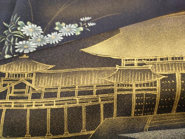 平和屋着物■訪問着 風景花文 暈し染め 金彩 正絹 逸品 DABC9347qa