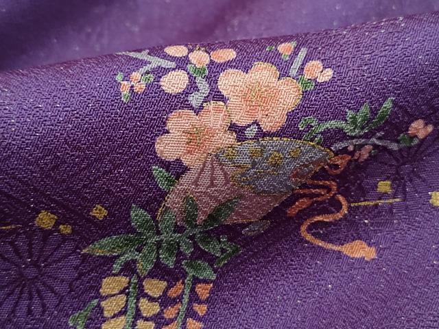 平和屋着物■上質な小紋 地紙花文 金彩 正絹 逸品 DABC9354qa