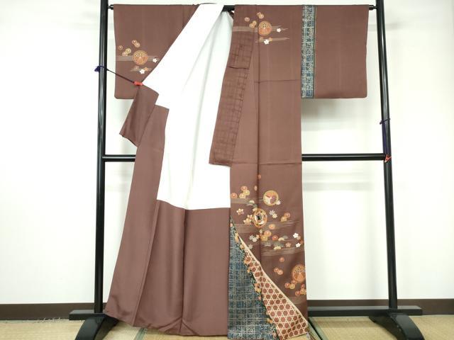 平和屋着物■訪問着 駒刺繍 花鳥文 金彩 正絹 逸品 DABC9414qa
