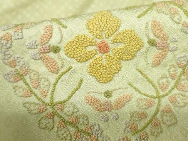 平和屋着物■中国三大刺繍 相良刺繍 総刺繍 色留訪問着 花丸文 正絹 逸品 DABC9420qa
