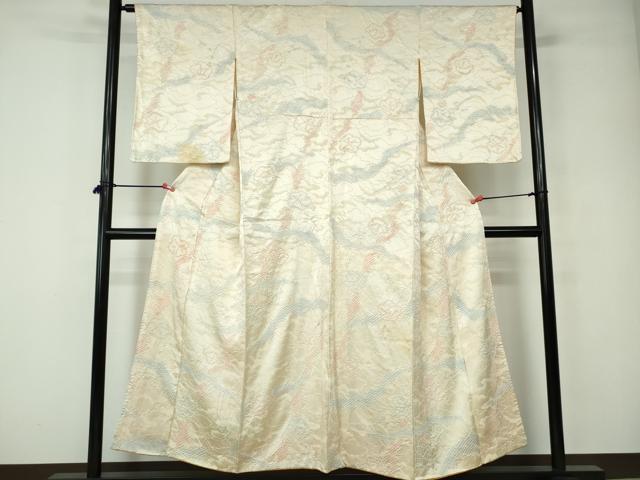 平和屋着物■上質な小紋 絞り 道長重ね雲文 正絹 逸品 DABC9450qa