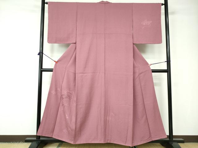平和屋着物■無地絵羽訪問着 絵巻花地紋 蘇芳香色 正絹 逸品 DABC9459qa