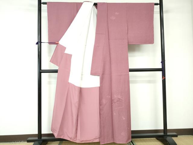 平和屋着物■無地絵羽訪問着 絵巻花地紋 蘇芳香色 正絹 逸品 DABC9459qa