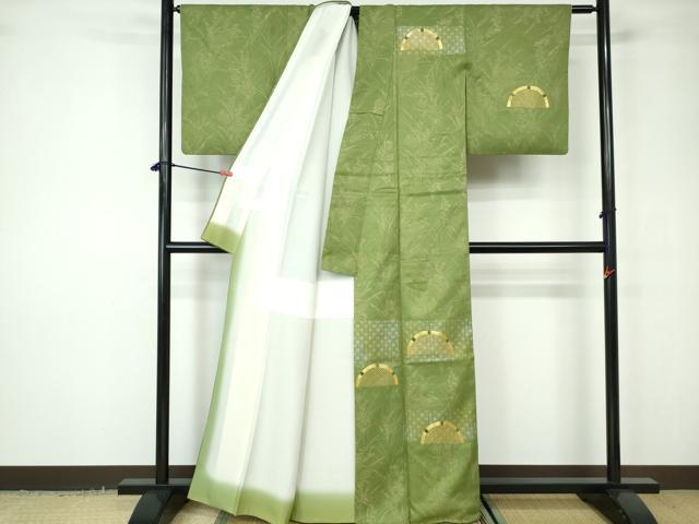 平和屋着物■訪問着 駒刺繍 草花文 金銀彩 正絹 逸品 DABC9504qa