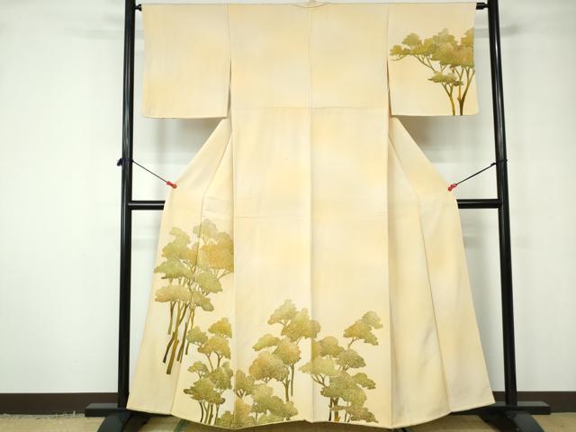 平和屋着物■訪問着 樹林文 暈し染め 正絹 逸品 DABC9506qa