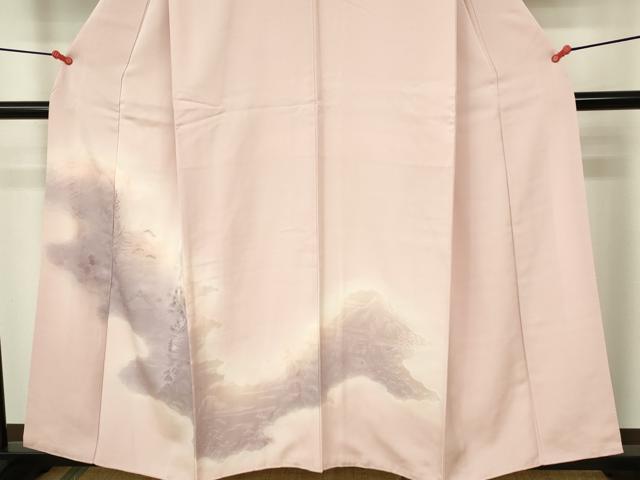 平和屋着物■訪問着 刺繍 地紋起こし 風景文 暈し染め 正絹 逸品 DABC9521qp
