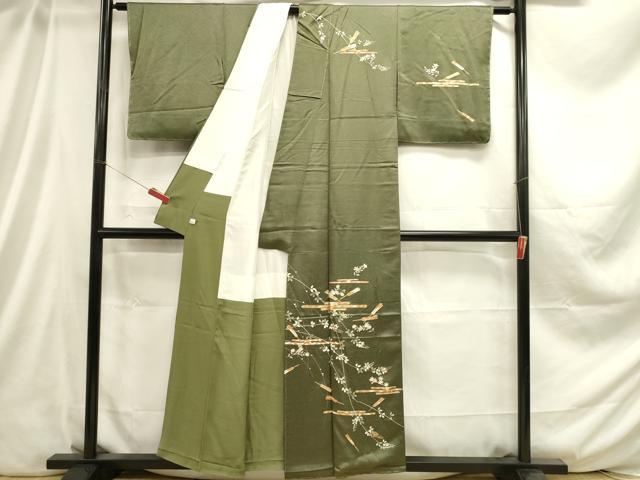 平和屋着物■訪問着 駒刺繍 エ霞扇面花文 金彩 鈴乃屋扱い 正絹 逸品 未使用 DABC9624qp