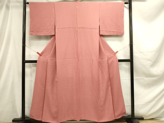 平和屋着物■上質な色無地 紋意匠 真朱色 正絹 逸品 DABC9654qp