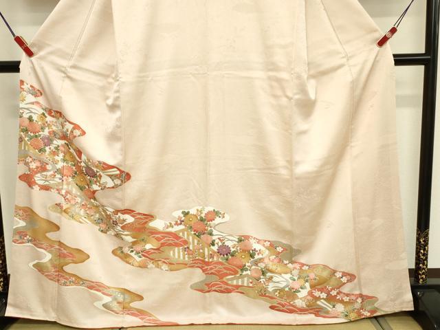 平和屋着物■訪問着 流水屏風花文 金彩 正絹 逸品 DABC9667qp