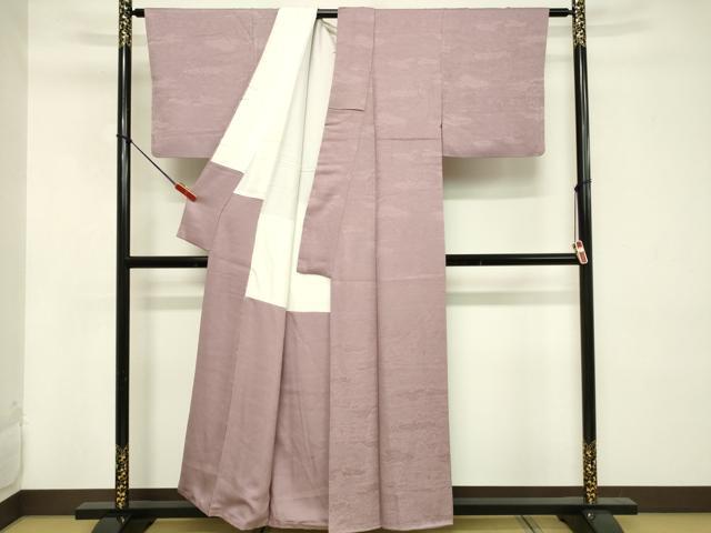平和屋着物■上質な色無地 風景花地紋 紅藤色 正絹 逸品 DABC9688qp