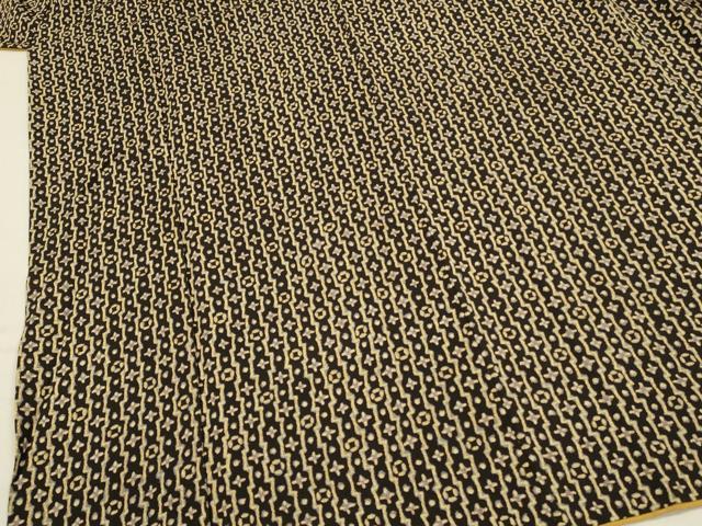 平和屋着物■上質な小紋 幾何学文様 黒地 正絹 逸品 DABC9707qp