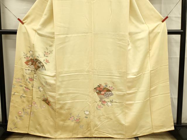 平和屋着物■訪問着 扇面花文 金彩 正絹 逸品 DABC9722qp