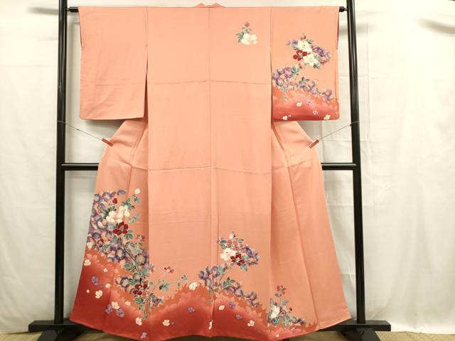 平和屋着物■訪問着 枝花文 暈し染め 正絹 逸品 DABC9723qp
