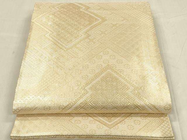 平和屋着物◎佐賀錦 全通柄袋帯 松皮菱吉祥文 金糸 正絹 逸品 DABC9856qp