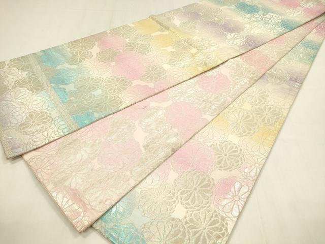 平和屋着物◎全通柄袋帯 花尽くし 金銀糸 正絹 逸品 DABC9884qp