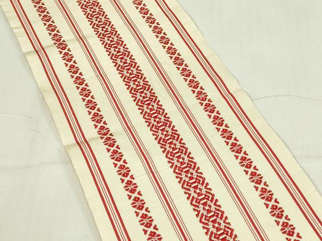 平和屋着物◎本場筑前博多織 半幅帯 献上 正絹 逸品 DABC9935qp