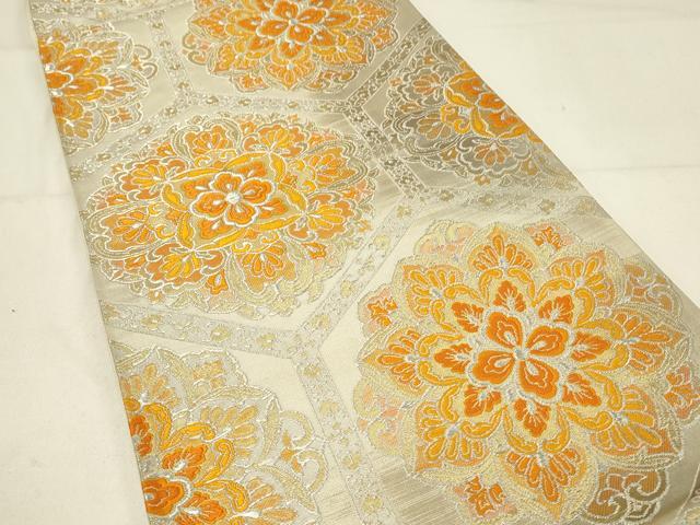 平和屋着物◎六通柄袋帯 亀甲花文 金銀糸 やまとオリジナル 正絹 逸品 DABC9946qp